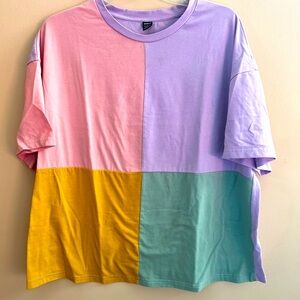 #Oversized Color block shirt. Super soft. Size Large.